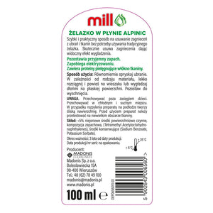 Produkt MILL Pozostałe do prania Żelazko w płynie MILL Alpinic spray 100ml 004396