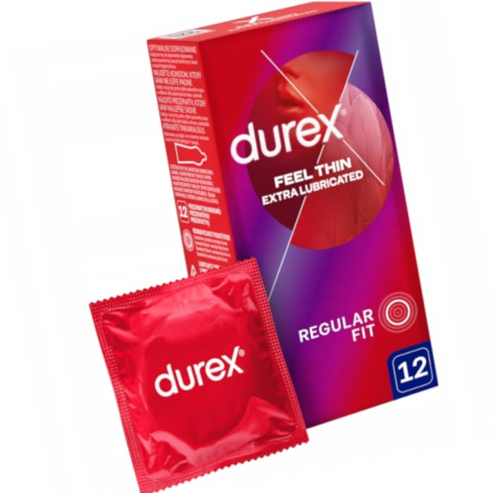 Produkt DUREX Prezerwatywy DUREX Feel Thin Extra Lubricated 12szt 005310
