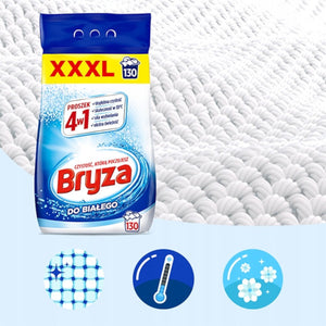 Produkt BRYZA Proszek do prania BRYZA 4w1 Białe + Kolor XXXL 130 prań 2x 8,45 kg Z00585