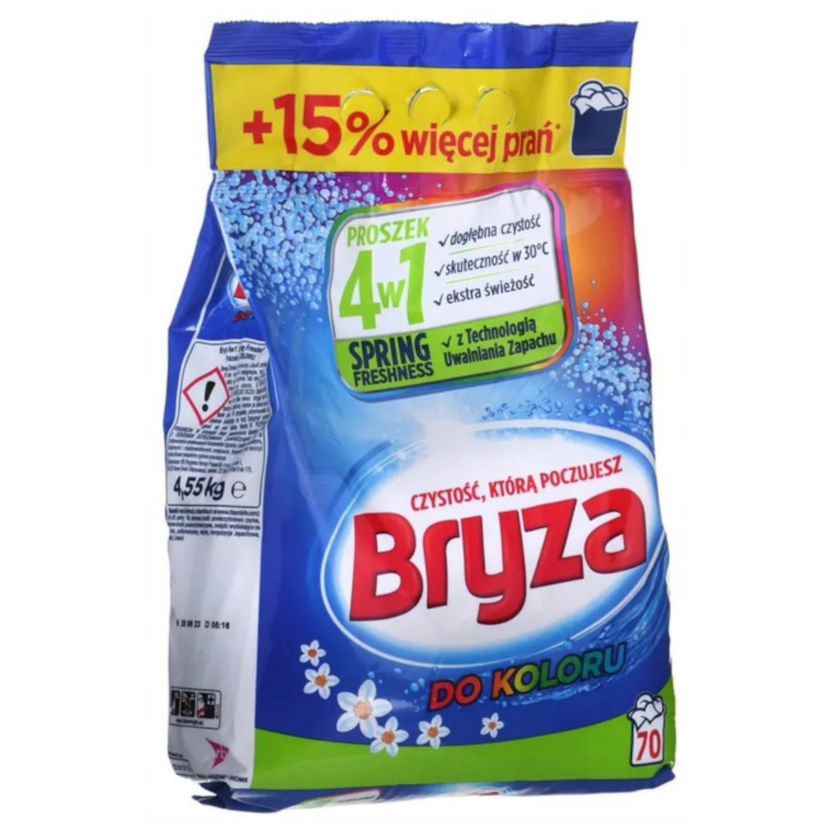 Produkt BRYZA Proszki do prania Proszek do prania BRYZA Color 4w1 do koloru SPRING FRESHNESS 70 prań 4,55 kg 045563