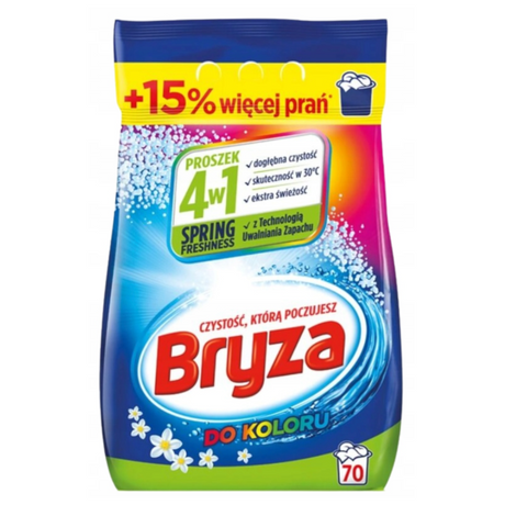 Produkt BRYZA Proszki do prania Proszek do prania BRYZA Color 4w1 do koloru SPRING FRESHNESS 70 prań 4,55 kg 045563