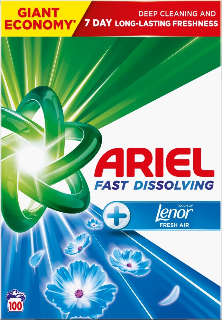 Produkt ARIEL Proszki do prania Proszek do prania uniwersalny  ARIEL Fresh Air Touch of Lenor 100 prań 5,5 kg 004447