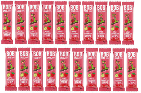 Produkt BOB SNAIL Przekąska 20x PRZEKĄSKA STRIPE JABŁKO - CZARNA PORZECZKA BEZ DODATKU CUKRU BEZGLUTENOWA 14 g - BOB SNAIL K_047650_20