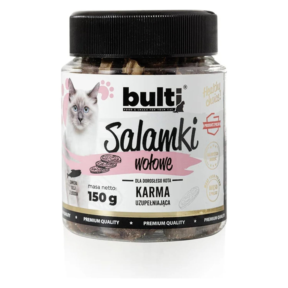 Produkt BULT Przysmaki dla Kota Przysmak dla kota BULT Salamki wołowe 150g 005676