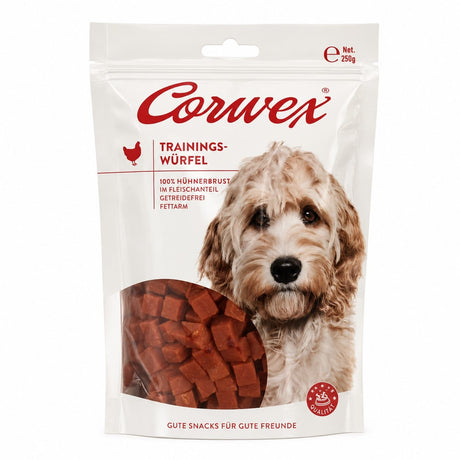 Produkt CORWEX Przysmaki dla psa CORWEX Premium Kostki Treningowe z Kurczakiem Przysmak dla Psa 250g 006454