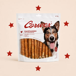Produkt CORWEX Przysmaki dla psa CORWEX Premium Pałeczki Owinięte Kurczakiem Gryzak dla Psa 500g 006441