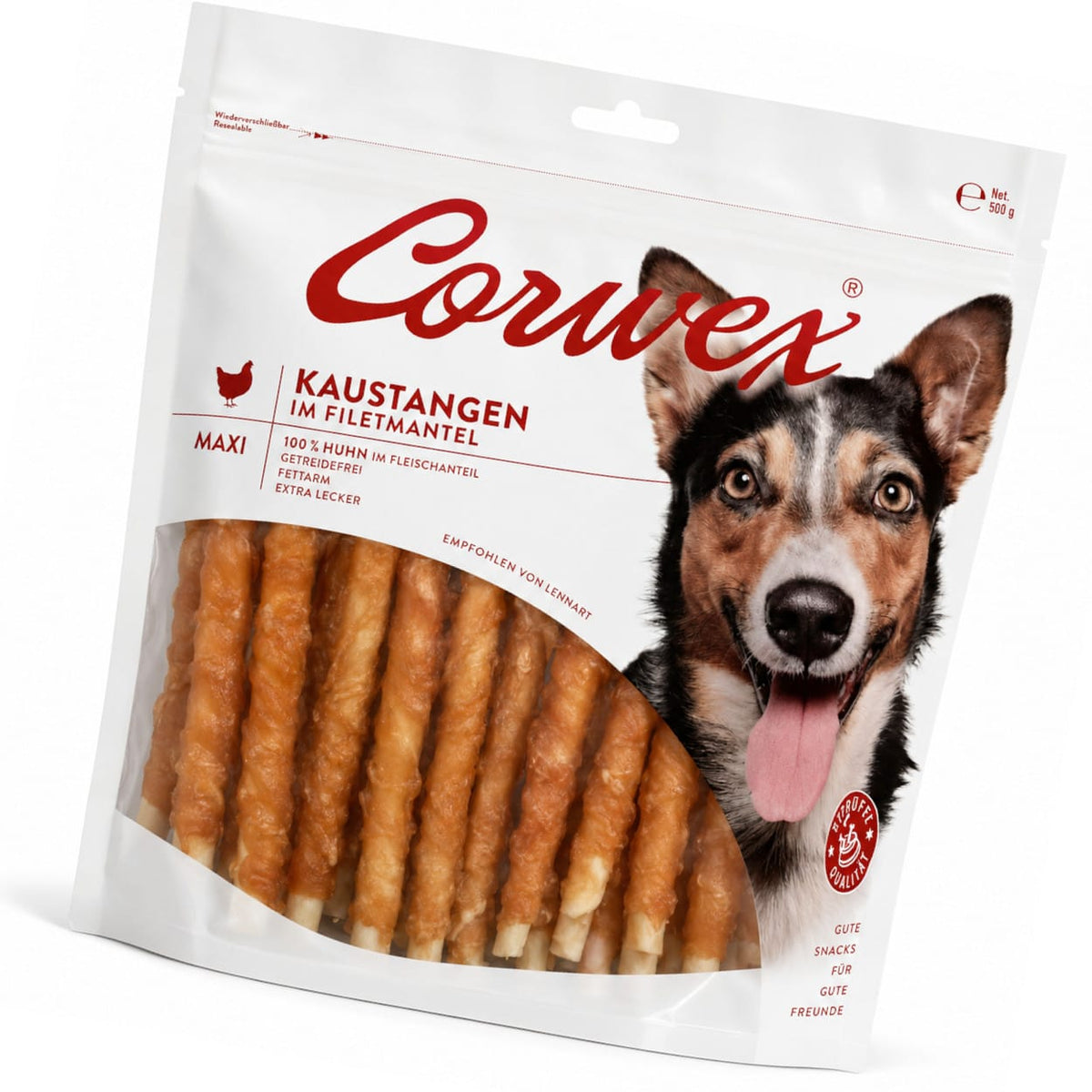 Produkt CORWEX Przysmaki dla psa CORWEX Premium Pałeczki Owinięte Kurczakiem Gryzak dla Psa 500g 006441
