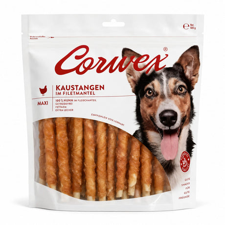 Produkt CORWEX Przysmaki dla psa CORWEX Premium Pałeczki Owinięte Kurczakiem Gryzak dla Psa 500g 006441