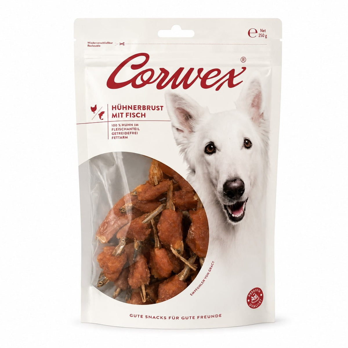 Produkt CORWEX Przysmaki dla psa CORWEX Premium Pierś z Kurczaka i Rybą Przysmak dla Psa 250g 006450
