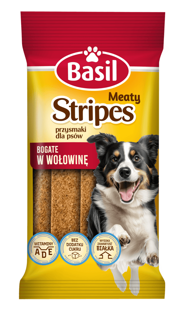 Produkt BASIL Przysmaki dla psa Przysmaki dla psa BASIL Meaty Stripes paski wołowe 004375