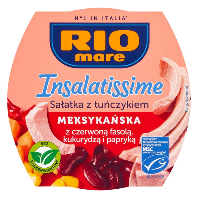 Produkt Rio Mare Ryby Sałatka meksykańska z tuńczykiem RIO MARE puszka 160g 015907