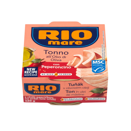 Produkt Rio Mare Ryby Tuńczyk w oliwie z oliwek z papryką chili RIO MARE puszka 120g 004868