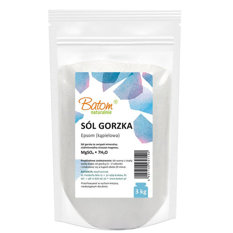 Produkt BATOM (oleje, soki, sole kąpielowe) SÓL EPSOM (KĄPIELOWA) 3 kg - BATOM 5907709956162
