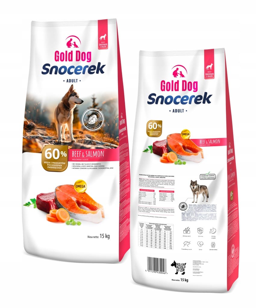 Produkt WHISKAS Sucha karma dla psa GOLD DOG Snocerek  Beef & Salmon Karma dla psa 15 kg 005642