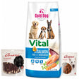 Produkt GOLD DOG Sucha karma dla psa Karma dla psa GOLD DOG Vital Salmon Rice & Vegetables 12kg + Kość do żucia 500g + Przysmak z kurczaka 250g Z10080