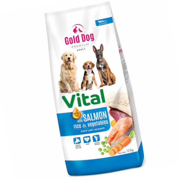 Produkt GOLD DOG Sucha karma dla psa Karma dla psa GOLD DOG Vital Salmon Rice & Vegetables 12kg 005653