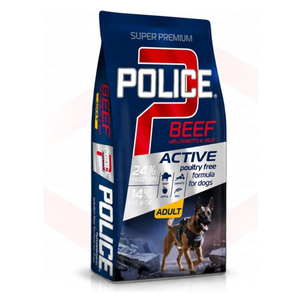 Produkt POLICE Sucha karma dla psa Karma dla psów pracujących POLICE Wołowina z marchewką i ryżem 16,5kg 006571