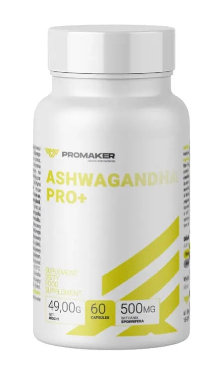 Produkt PROMAKER Suplement diety PROMAKER Ashwagandha PRO + Adaptogeny 60 szt 005860