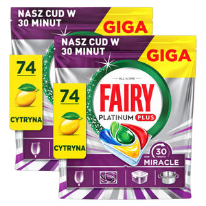 Produkt FAIRY Tabletki i kapsułki do zmywarki 2x Kapsułki do zmywarki FAIRY Platinum Plus 30 Minute Miracle Lemon 74 szt K_006523_2