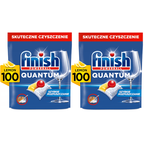 Produkt FINISH Tabletki i kapsułki do zmywarki 2x Kapsułki do zmywarki FINISH 100szt Quantum All in One Lemon K_034178_2