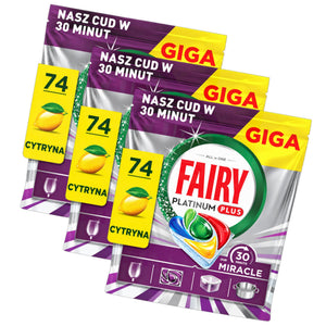 Produkt FAIRY Tabletki i kapsułki do zmywarki 3x Kapsułki do zmywarki FAIRY Platinum Plus 30 Minute Miracle Lemon 74 szt K_006523_3