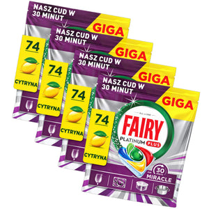Produkt FAIRY Tabletki i kapsułki do zmywarki 4x Kapsułki do zmywarki FAIRY Platinum Plus 30 Minute Miracle Lemon 74 szt K_006523_4