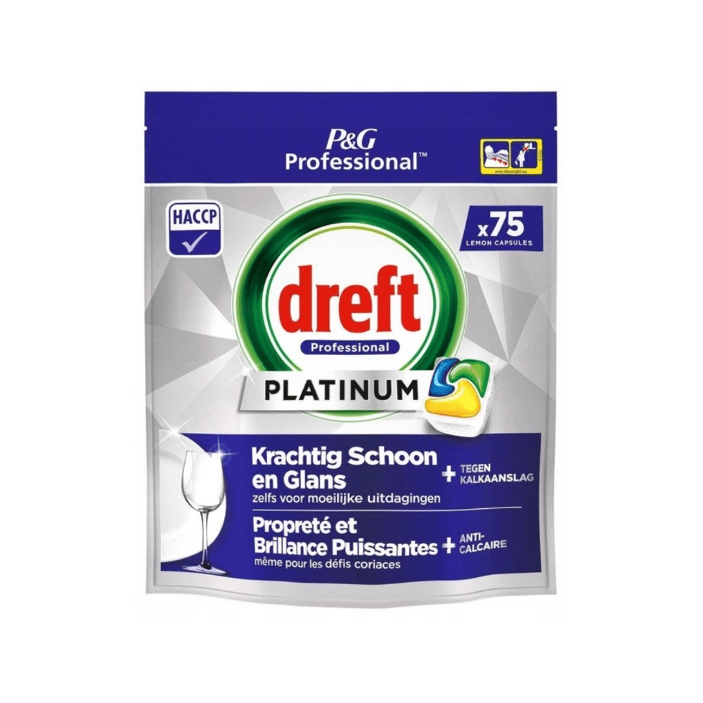 Produkt DREFT Tabletki i kapsułki do zmywarki Kapsułki do zmywarki DREFT All in One Lemon Platinum 75szt 052746