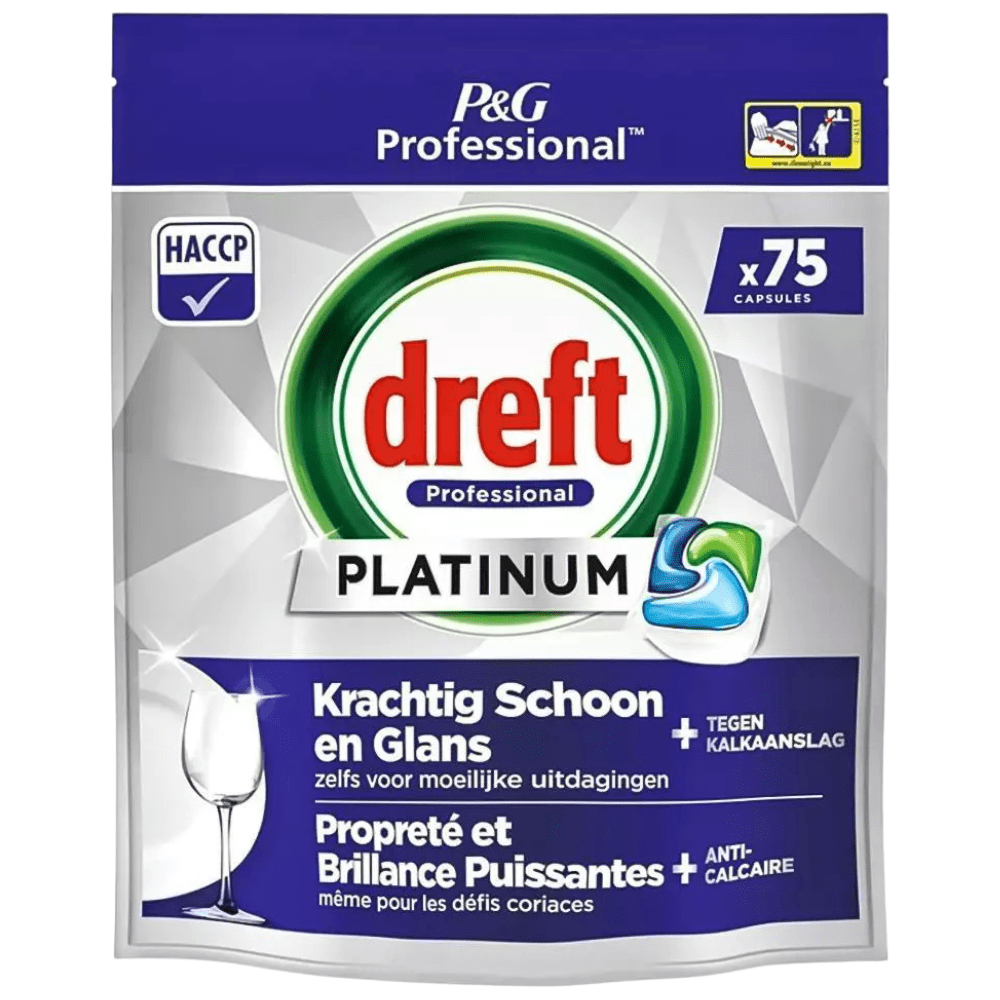 Produkt DREFT Tabletki i kapsułki do zmywarki Kapsułki do zmywarki DREFT All in One Regular Platinum 75szt 052747