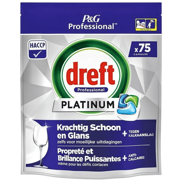 Produkt DREFT Tabletki i kapsułki do zmywarki Kapsułki do zmywarki DREFT All in One Regular Platinum 75szt 052747