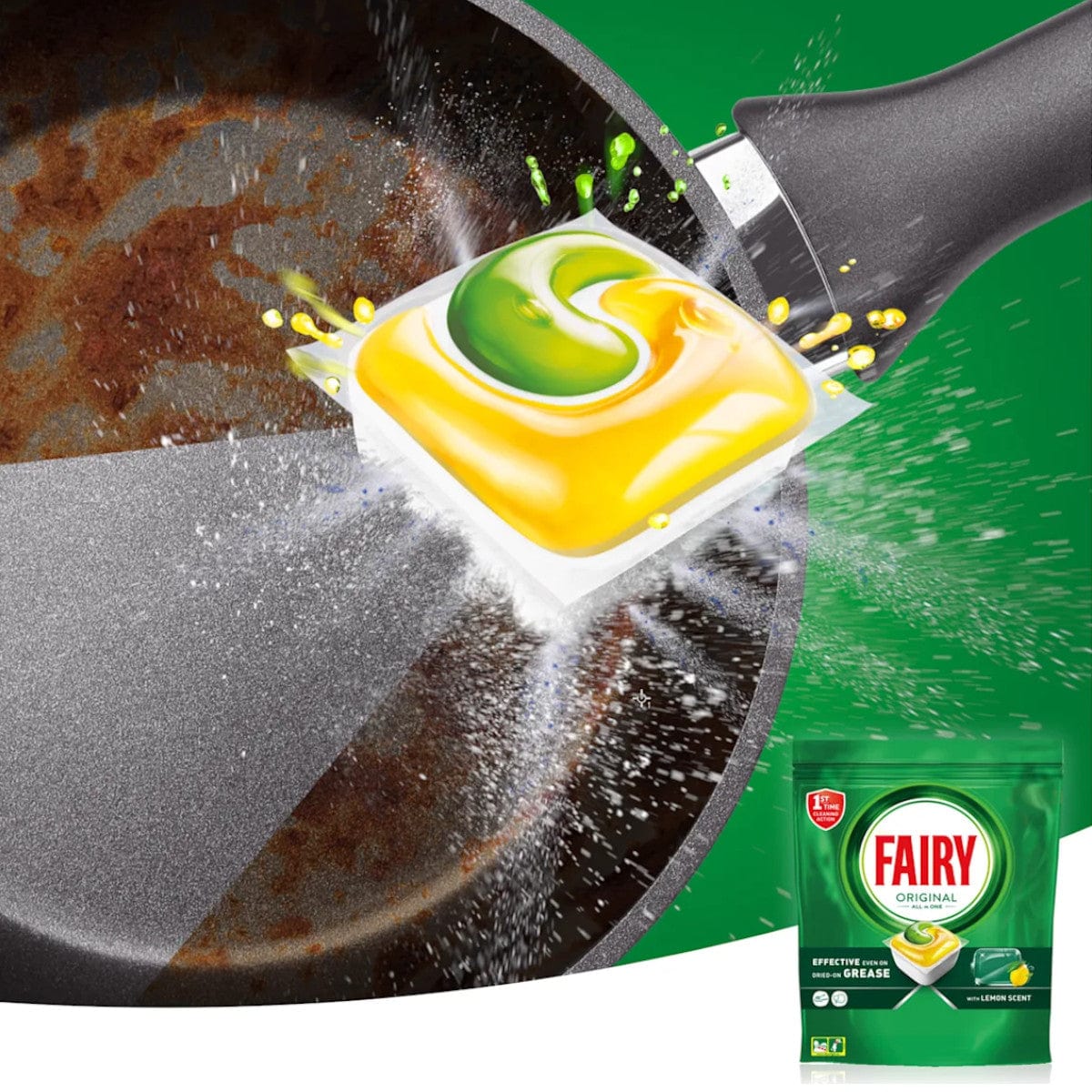 Produkt FAIRY Tabletki i kapsułki do zmywarki Kapsułki do zmywarki FAIRY Original All in One  Lemon 100szt 002858