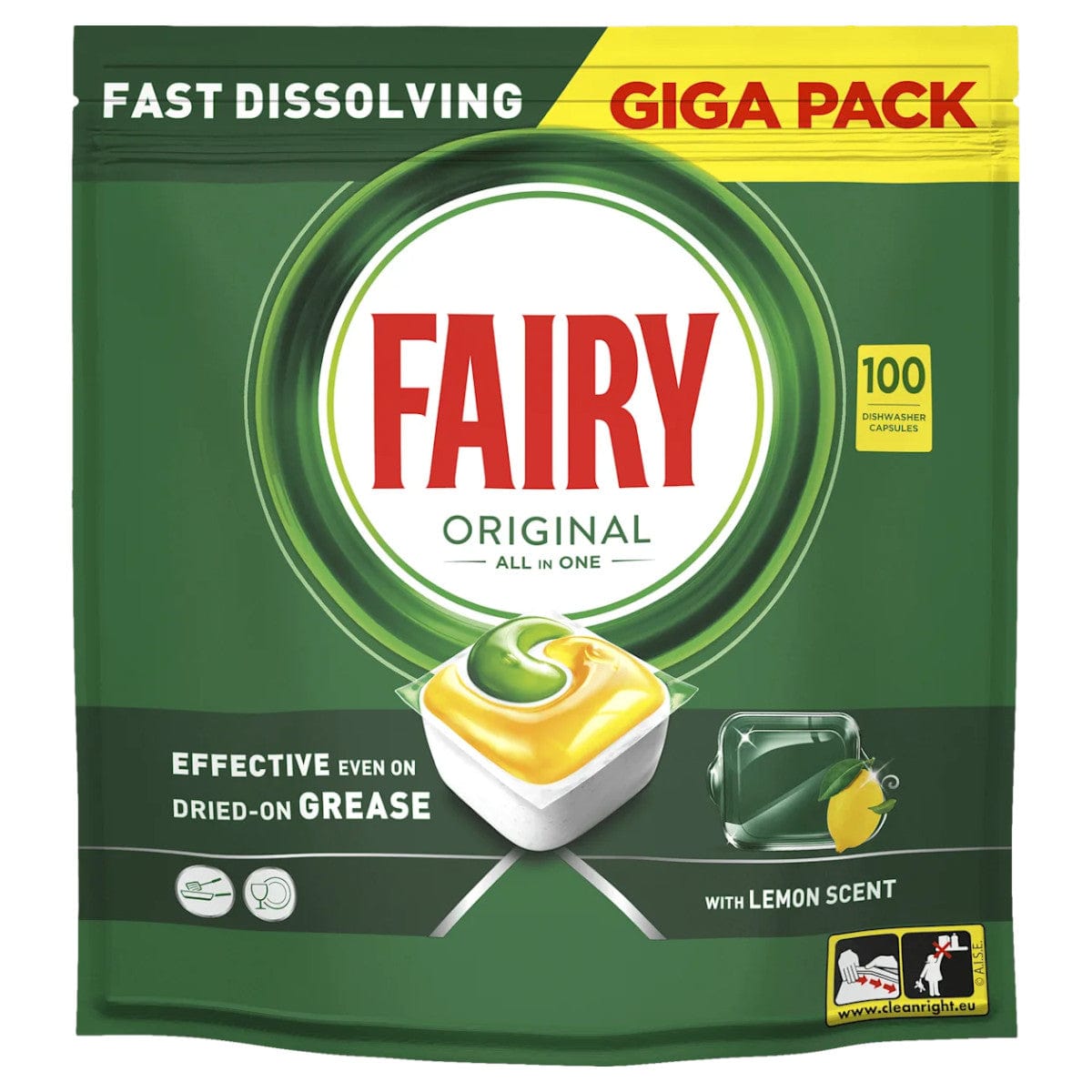 Produkt FAIRY Tabletki i kapsułki do zmywarki Kapsułki do zmywarki FAIRY Original All in One  Lemon 100szt 002858