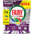 Produkt FAIRY Tabletki i kapsułki do zmywarki Kapsułki do zmywarki FAIRY Platinum Plus 30 Minute Miracle Lemon 74 szt 006523