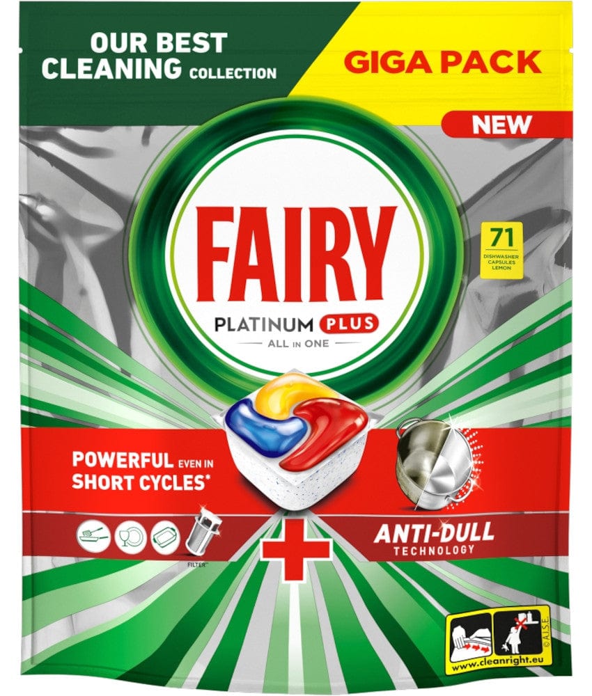 Produkt FAIRY Tabletki i kapsułki do zmywarki Kapsułki do zmywarki FAIRY Platinum Plus All In One Cytryna 71szt 052732