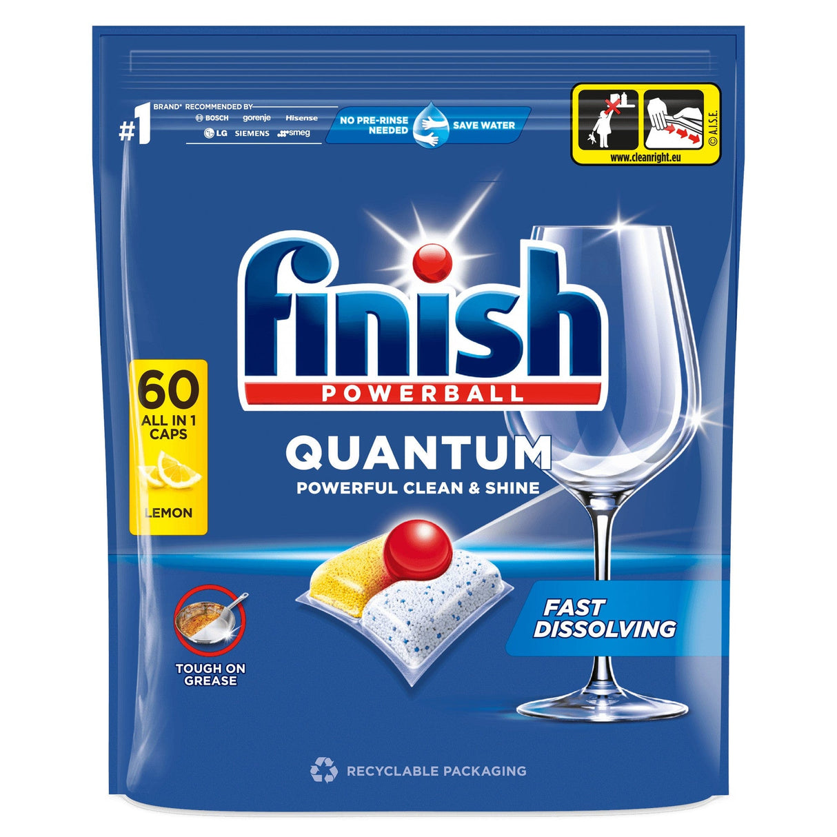 Produkt FINISH Tabletki i kapsułki do zmywarki Kapsułki do zmywarki FINISH Quantum All in 1 Lemon 60szt 003117