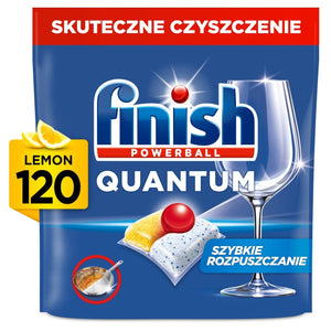 Produkt FINISH Tabletki i kapsułki do zmywarki Kapsułki do zmywarki FINISH Quantum Lemon 120szt 002643