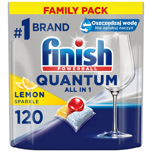 Produkt FINISH Tabletki i kapsułki do zmywarki Kapsułki do zmywarki FINISH Quantum Lemon 120szt 002643