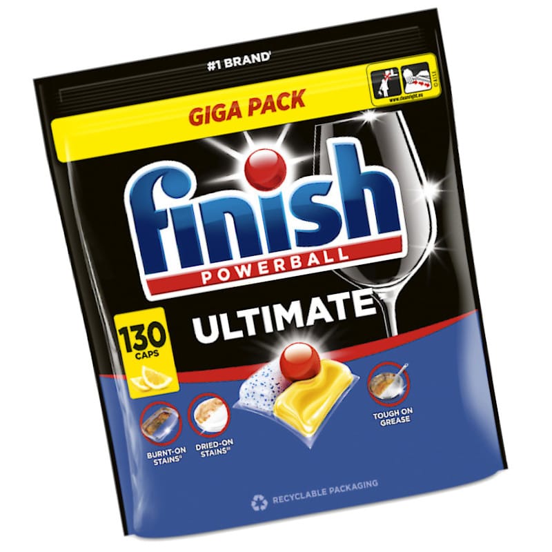 Produkt FINISH Tabletki i kapsułki do zmywarki Kapsułki do zmywarki FINISH Ultimate Lemon 130szt 005395