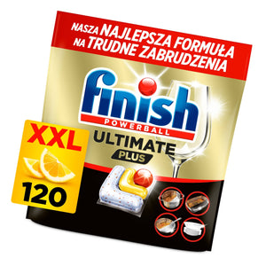 Produkt FINISH Tabletki i kapsułki do zmywarki Kapsułki do zmywarki FINISH Ultimate Plus Lemon 120szt 005998