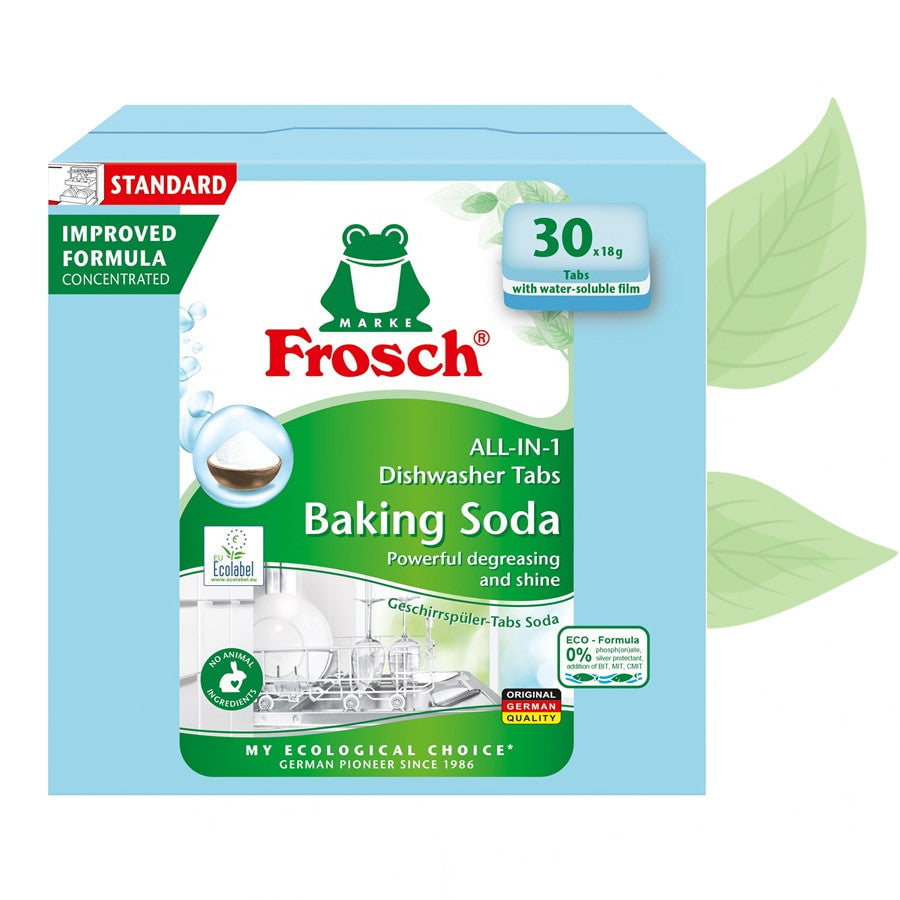 Produkt FROSCH Tabletki i kapsułki do zmywarki Tabletki do zmywarki FROSCH z sodą oczyszczoną 30x 18g 001721