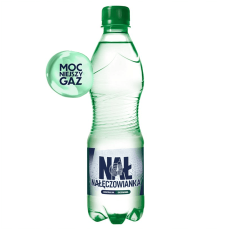 Produkt NAŁĘCZOWIANKA Woda gazowana Woda mineralna gazowana NAŁĘCZOWIANKA mocniejszy gaz 0,5l 003774
