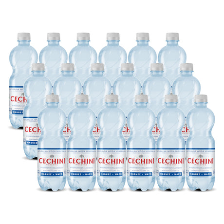 Produkt CECHINI MUSZYNA Woda wysokomineralizowana 18x Woda niskonasycona CECHINI MUSZYNA wysokozmineralizowana 0,5l K_004789_18