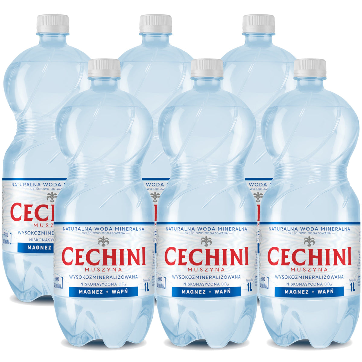 6x Woda niskonasycona CECHINI MUSZYNA wysokozmineralizowana 1l | bd24.pl