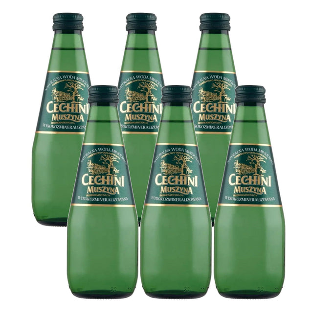Produkt CECHINI MUSZYNA Woda wysokomineralizowana 6x Woda średnionasycona CECHINI MUSZYNA wysokozmineralizowana - szklana 0,33l K_004790_6