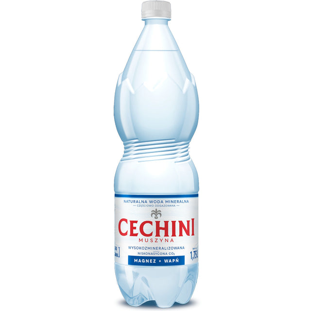 Produkt CECHINI MUSZYNA Woda wysokomineralizowana Woda niskonasycona CECHINI MUSZYNA wysokozmineralizowana 1,75l 004804