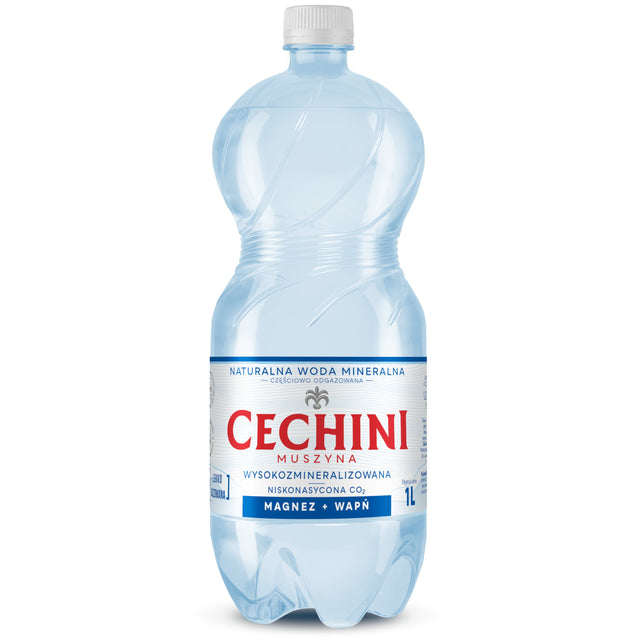 Produkt CECHINI MUSZYNA Woda wysokomineralizowana Woda niskonasycona CECHINI MUSZYNA wysokozmineralizowana 1l 004796