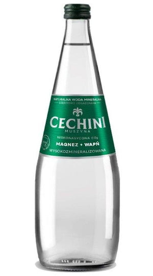 Produkt CECHINI MUSZYNA Woda wysokomineralizowana Woda niskonasycona CECHINI MUSZYNA wysokozmineralizowana - szklana 0,7l 004801