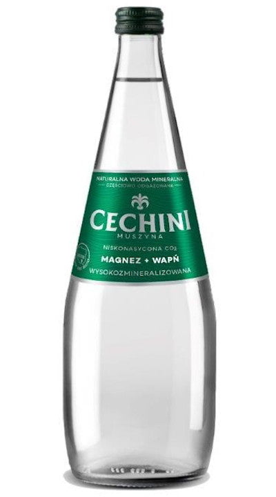 Produkt CECHINI MUSZYNA Woda wysokomineralizowana Woda niskonasycona CECHINI MUSZYNA wysokozmineralizowana - szklana 0,7l 004801