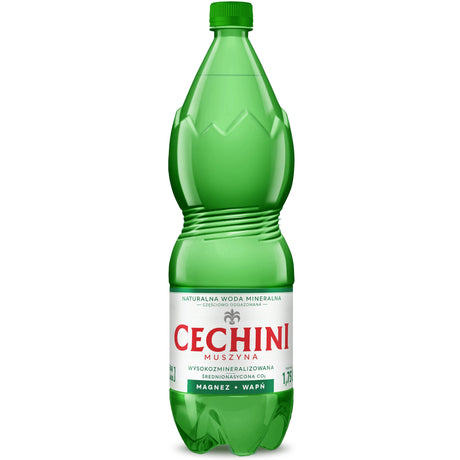 Produkt CECHINI MUSZYNA Woda wysokomineralizowana Woda średnionasycona CECHINI MUSZYNA wysokozmineralizowana 1,75l 004802
