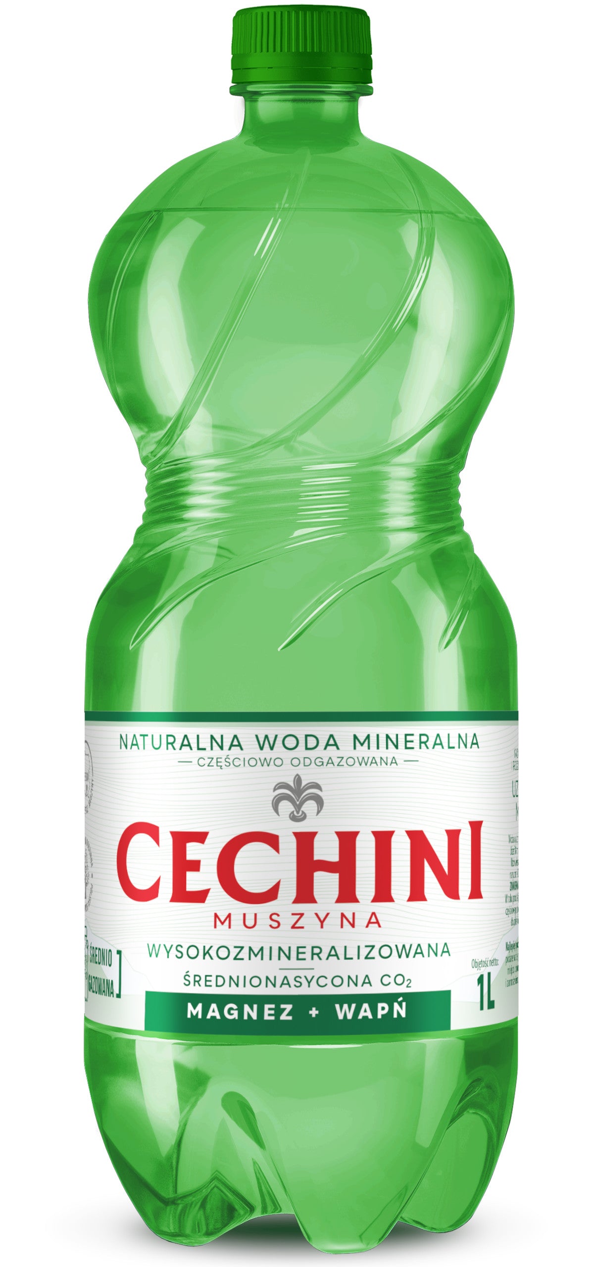 Produkt CECHINI MUSZYNA Woda wysokomineralizowana Woda średnionasycona CECHINI MUSZYNA wysokozmineralizowana 1l 004797