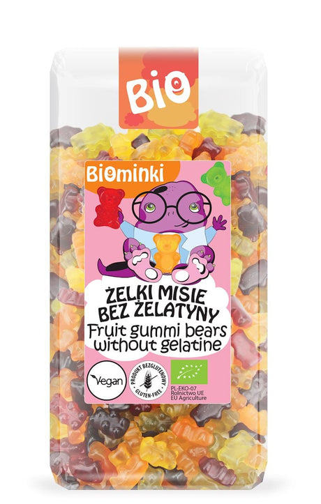 Produkt BIOMINKI (przekąski dla dzieci, kaszki) ŻELKI MISIE BEZ ŻELATYNY BEZGLUTENOWE BIO 400 g - BIOMINKI 5902605417885